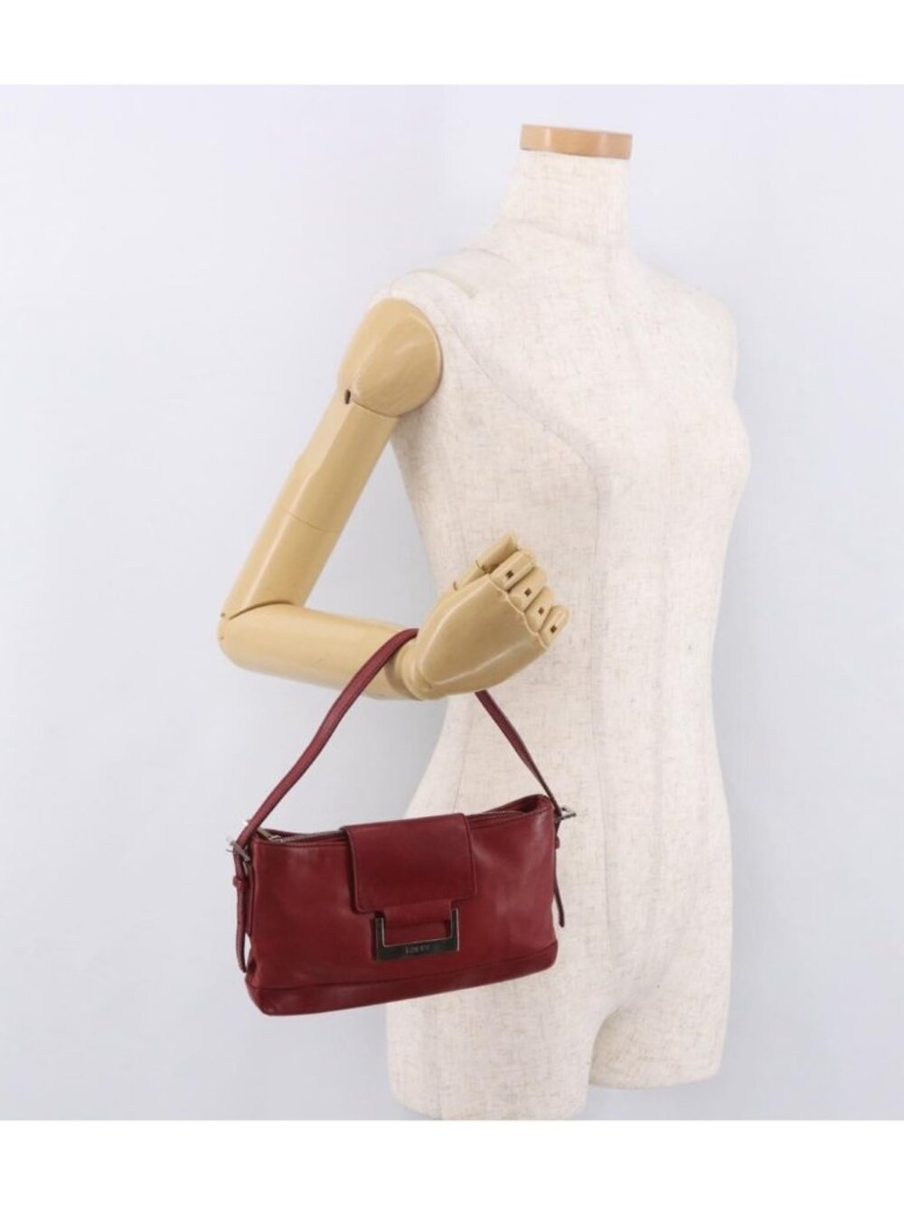 LOEWE Accessory Pouch Leather Red Silver - Picture 16 of 16